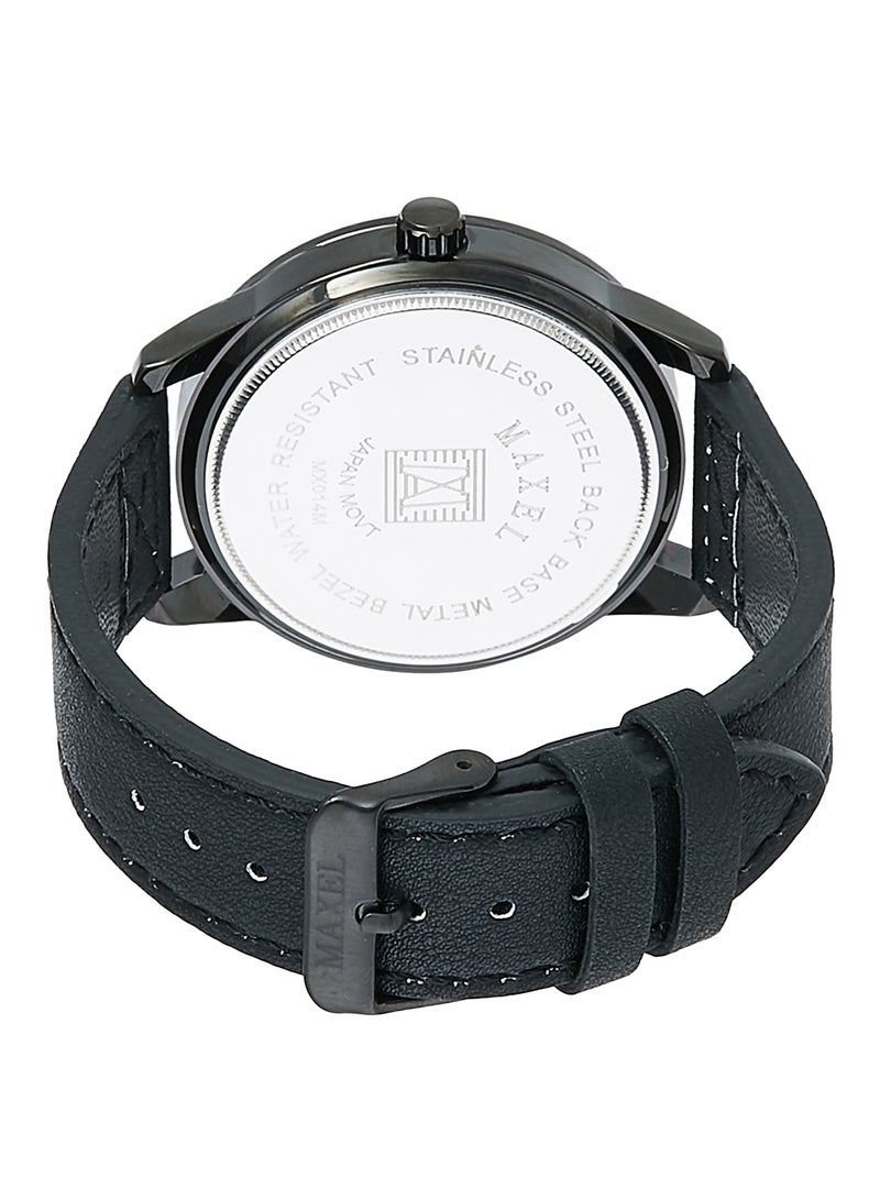 ماكسل ساعة يد تناظرية جلدية MX014B - 40 مم - سوداء - Image 3