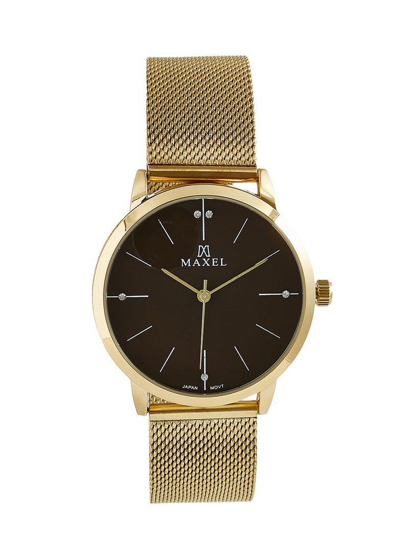 ماكسل ساعة يد بعقارب بسوار مصنوع من سبيكة معدنية طراز MX038B - قياس 40 مم - لون ذهبي للرجال - Image 1