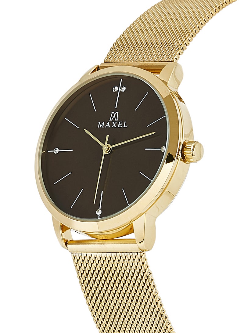 ماكسل ساعة يد بعقارب بسوار مصنوع من سبيكة معدنية طراز MX038B - قياس 40 مم - لون ذهبي للرجال - Image 2