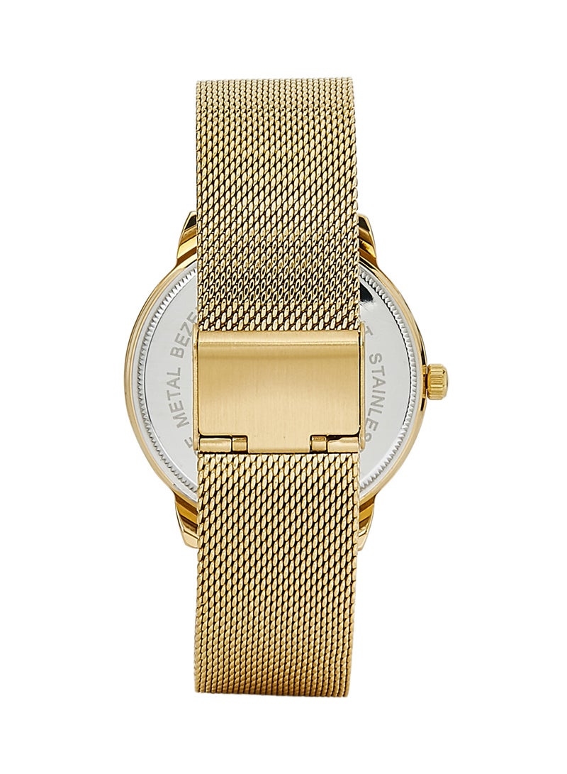 ماكسل ساعة يد بعقارب بسوار مصنوع من سبيكة معدنية طراز MX038B - قياس 40 مم - لون ذهبي للرجال - Image 3