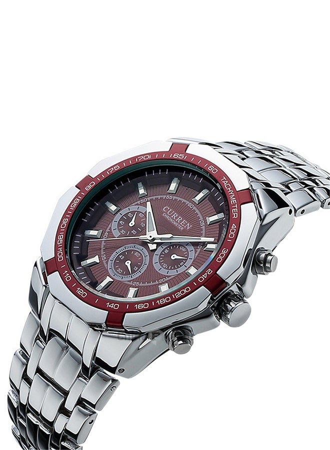 كارين ساعة يد بعقارب مقاومة للماء طراز 8084 - 43 مم - فضي للرجال - Image 2