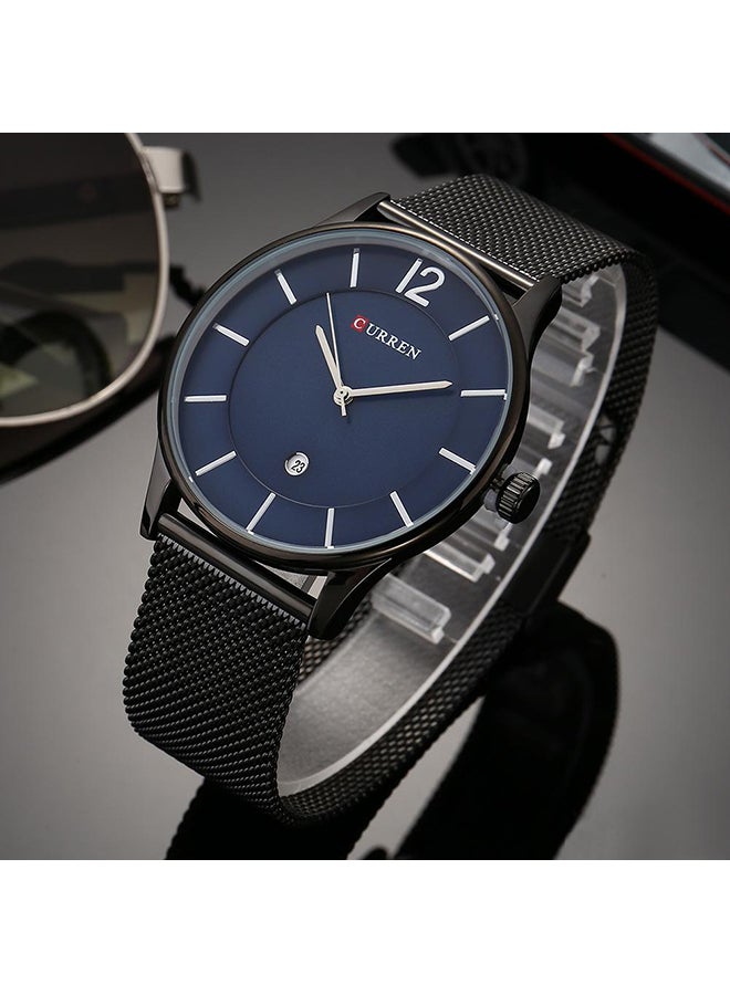 كارين ساعة يد مقاومة للماء بسوار من الإستانلس ستيل طراز 8231 - 42 مم - لون أسود للرجال - Image 2