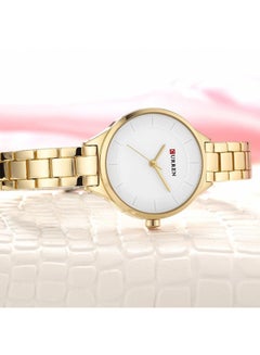 CURREN Women's Water Resistant Alloy Analog Watch 9015 - 34 mm - Gold  - Image 3