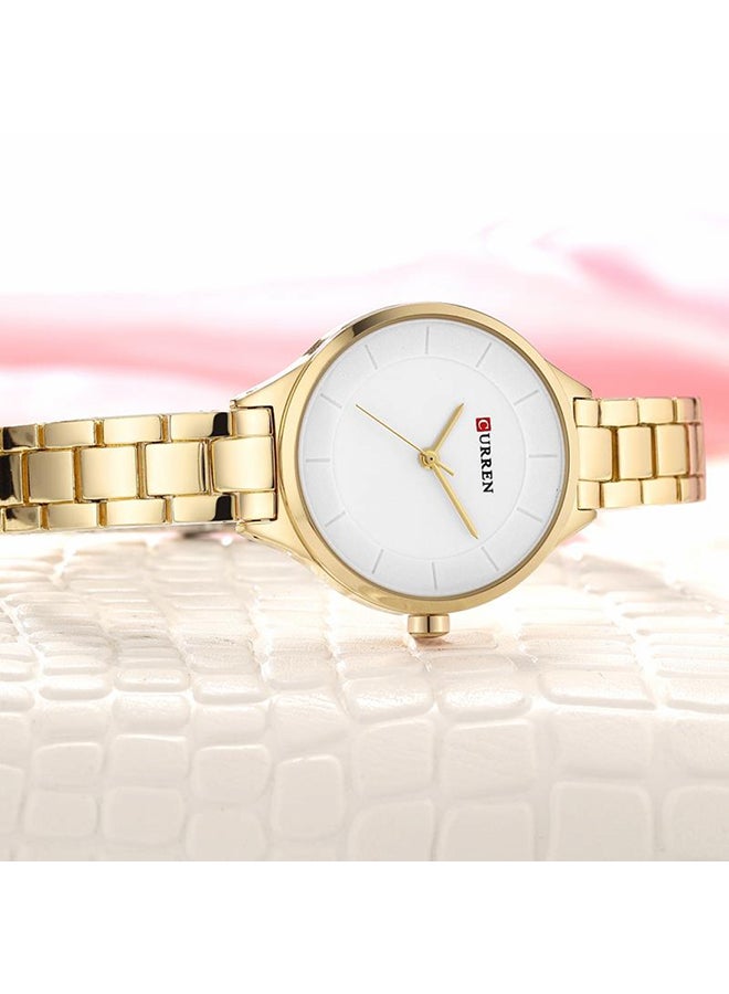 CURREN Women's Water Resistant Alloy Analog Watch 9015 - 34 mm - Gold  - Image 3