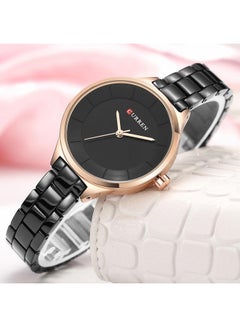 CURREN Women's Water Resistant Alloy Analog Watch 9015 - 34 mm - Black  - Image 3