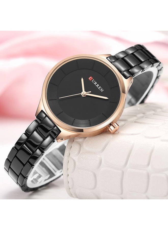 CURREN Women's Water Resistant Alloy Analog Watch 9015 - 34 mm - Black  - Image 3