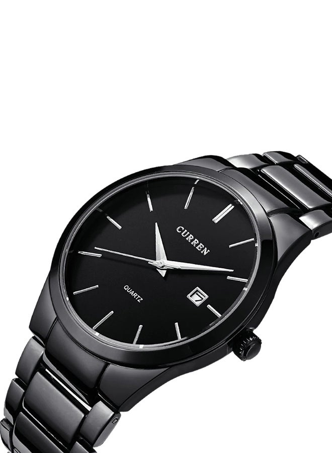 كارين ساعة يد بعقارب وسوار من الستانلس ستيل مقاومة للماء طراز WT-CU-8106-B#D20 - مقاس 40 مم - أسود للرجال - Image 3