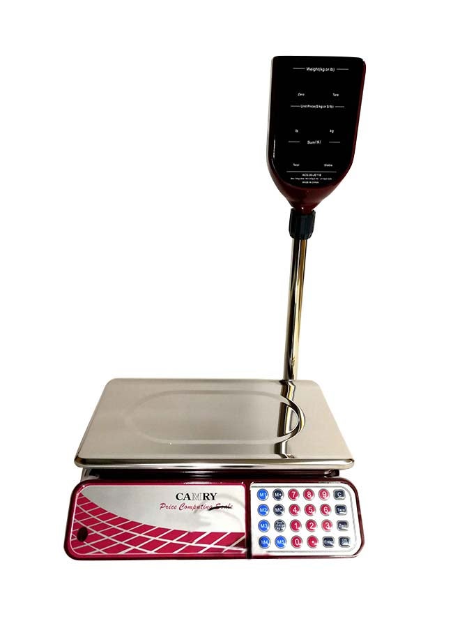CAMRY Digital Commercial Price Scale 30kg Silver/Red/Black 35.5x23.5cm - Image 1