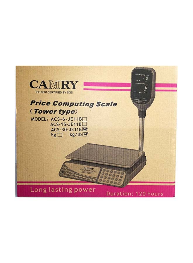 CAMRY Digital Commercial Price Scale 30kg Silver/Red/Black 35.5x23.5cm - Image 2