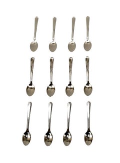 JPN 12-Piece Tea Spoon Set Silver 10centimeter  - Image 1