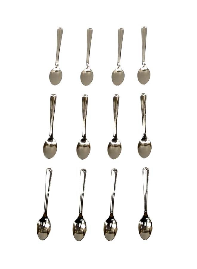 JPN 12-Piece Tea Spoon Set Silver 10centimeter - Image 1