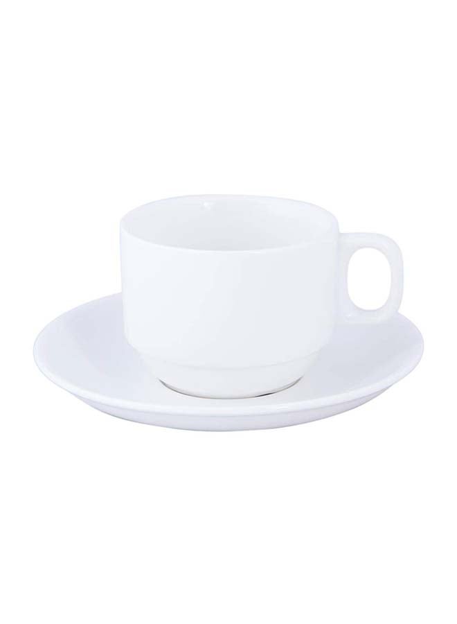 BITA 6 -Piece Tea Cup And Saucers White 180ml - Image 2