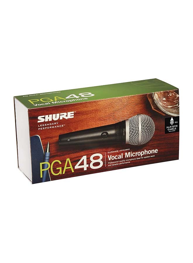 Shure - Dynamic Vocal Microphone PGA48 Black/SIlver - Image 1