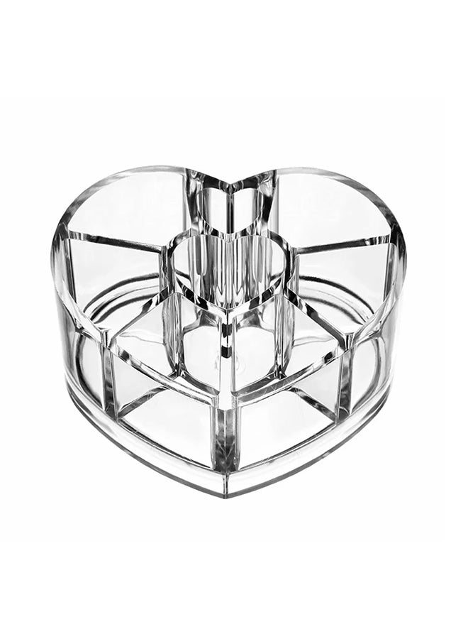 Heart-Shape Cosmetic Makeup Brush Organizer Clear - Image 1