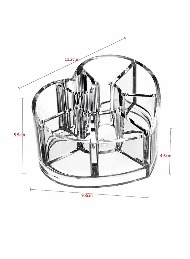 Heart-Shape Cosmetic Makeup Brush Organizer Clear - Image 2