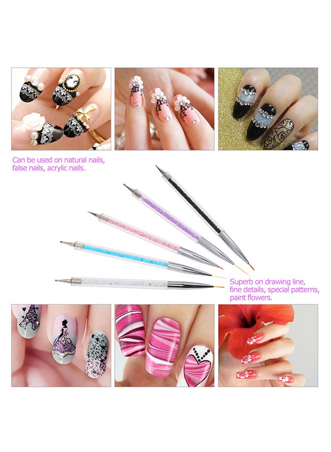 طقم فرش تزيين الأظافر من 5 قطع متعدد الألوان - Image 4