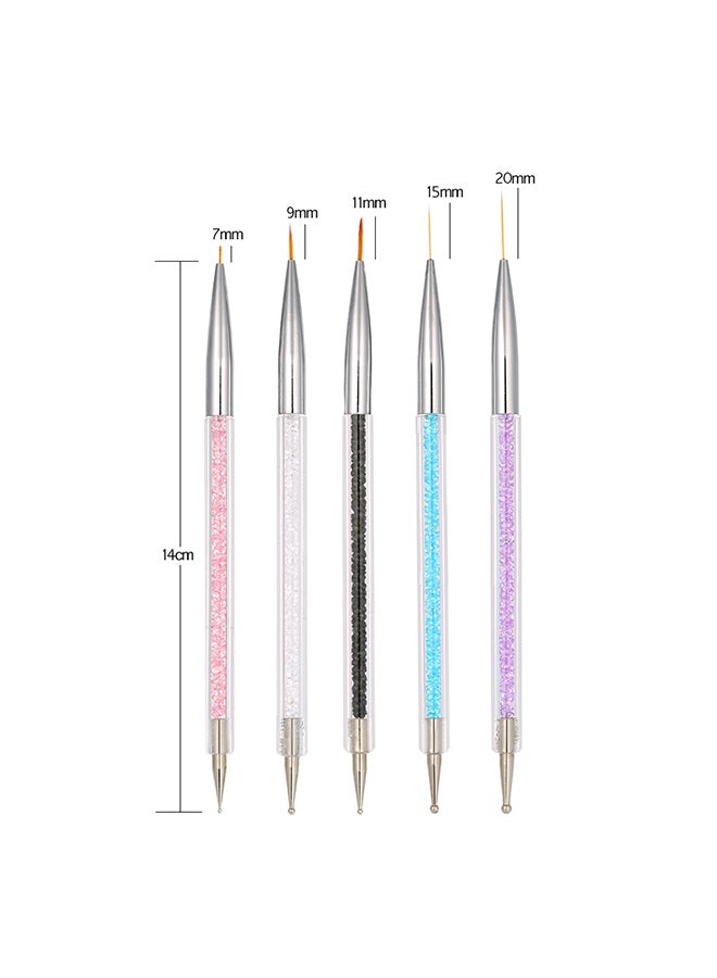 طقم فرش تزيين الأظافر من 5 قطع متعدد الألوان - Image 3