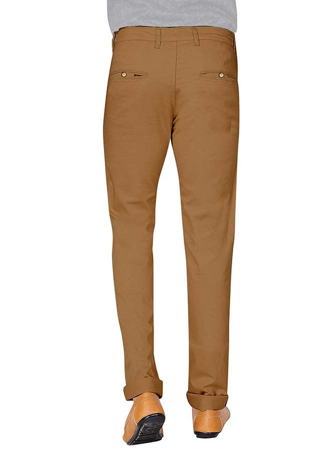 Generic - Solid Formal Pants With Side Pockets Brown - Image 1