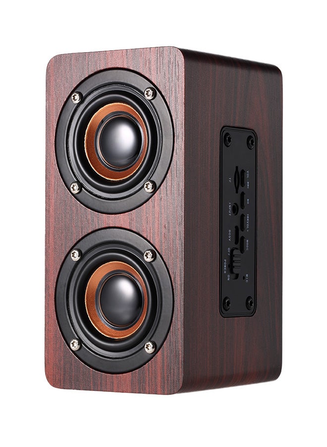 Portable Wireless Bluetooth Speaker With Mic, AUX-IN And TF Card Slot Brown  - Image 1