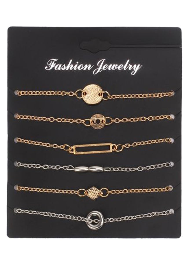 6-Piece Metal Brief Style Charming Bracelet Set - Image 1