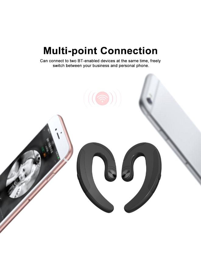 Q25c Ear Hook Wireless Bluetooth On-Ear Headphones With Mic Black  - Image 4