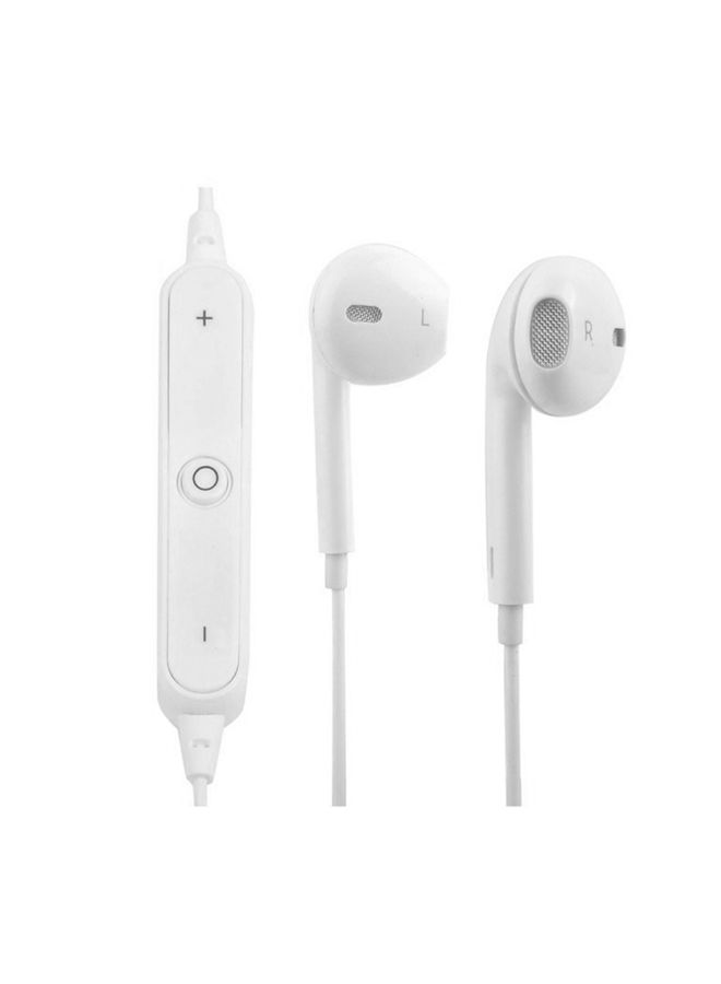 Generic S6 Bluetooth In-Ear Headphones With Mic White  - Image 3