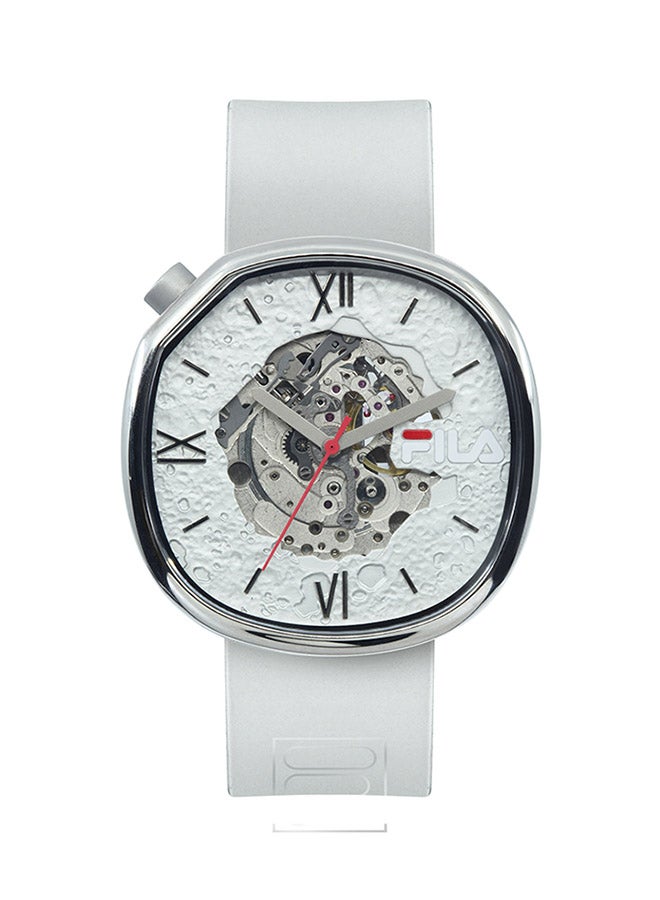 فيلا ساعة يد بعقارب وسوار من الراتينج طراز 38-307-001 - قياس 43 مم - لون أبيض