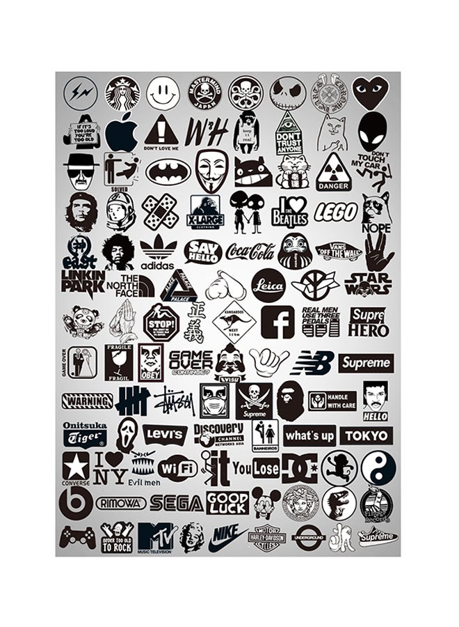 100-Piece Transparent Decorative Sticker Multicolour 4 x 10centimeter