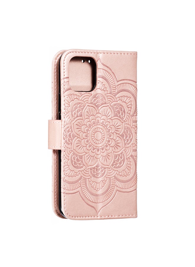 Flip Leather Case with Wallet Card Slot For Apple iPhone 11 Pro Rose Gold  - Image 2