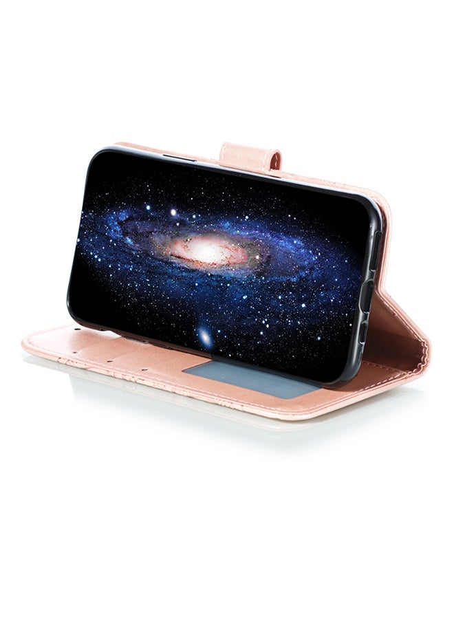 Flip Leather Case with Wallet Card Slot For Apple iPhone 11 Pro Rose Gold  - Image 4