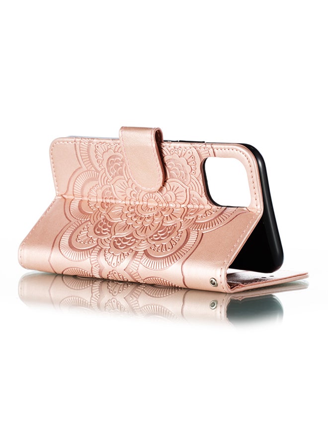 Flip Leather Case with Wallet Card Slot For Apple iPhone 11 Pro Rose Gold  - Image 5