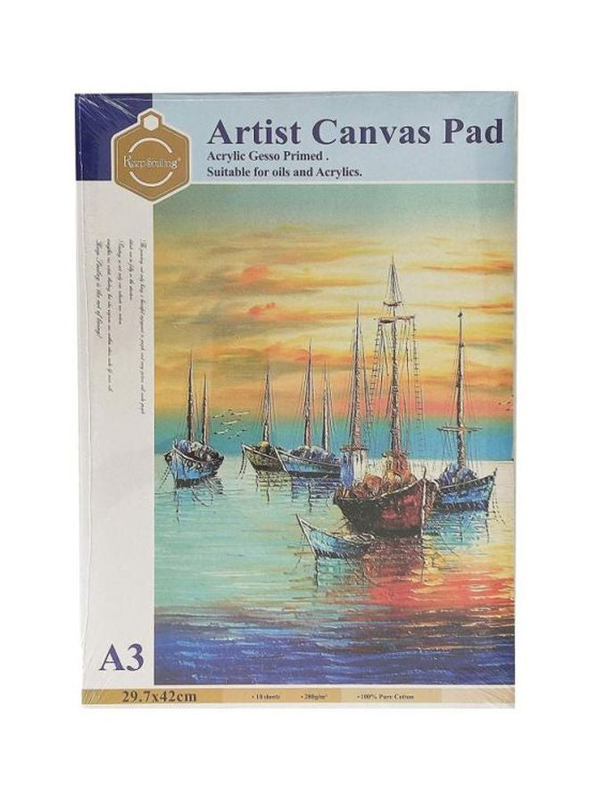 Keep Smiling Artist Canvas Pad Blue/Orange/Yellow 