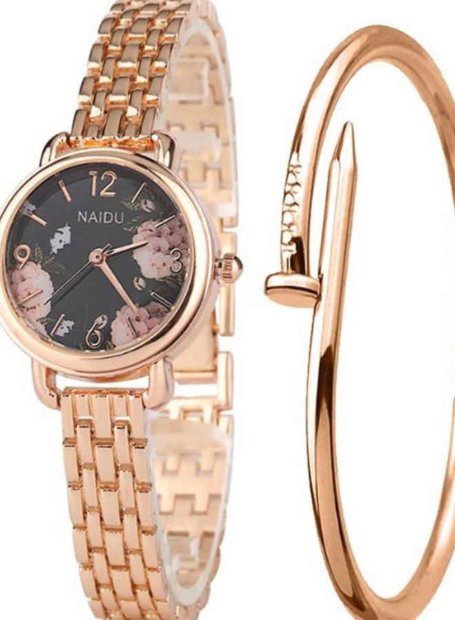 NAIDU women 2-Piece Stainless Steel Analog Watch And Bangle Set 8232 - Image 2