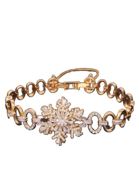 Snowflake Shaped Zircon Inlay Bracelet