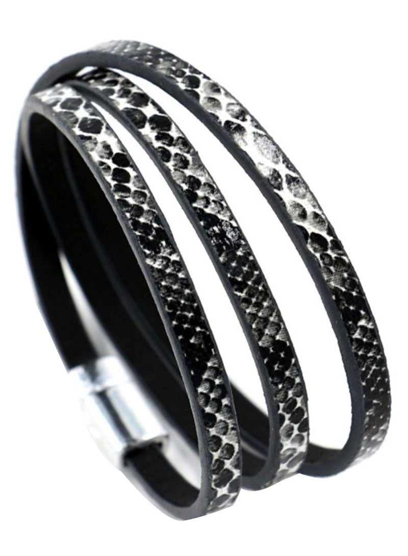 Multi Layer Snake Skin Pattern Bracelet