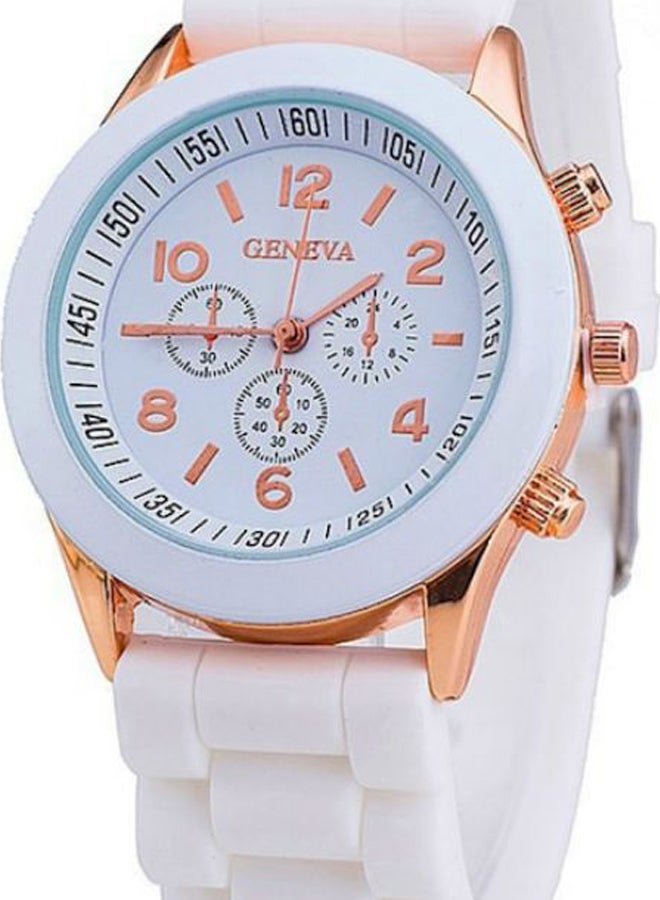 Geneva Women's Round Dial Silicone Chronograph Watch NSSB037001492 - Image 2