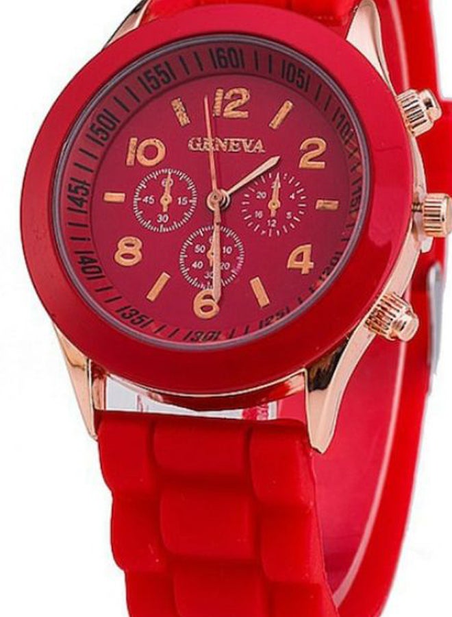 Geneva women Round Dial Silicone Chronograph Watch NSSB037001493 - Image 2