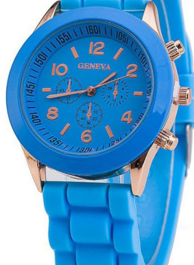 جنيفا ساعة يد كرونوجراف بقرص مستدير وسوار من السيليكون طراز NSSB037001500 للنساء - Image 2