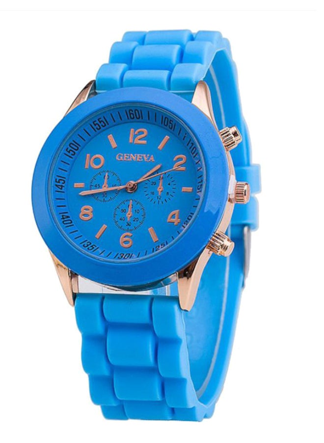 جنيفا ساعة يد كرونوجراف بقرص مستدير وسوار من السيليكون طراز NSSB037001500 للنساء - Image 1