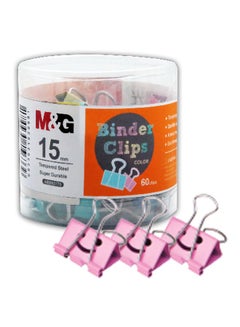 M&G 60-Piece Binder Clips Pink/Silver 