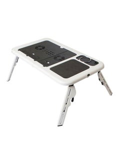 E-Table Portable Laptop Table With Cooling Fan Black/White  - Image 1