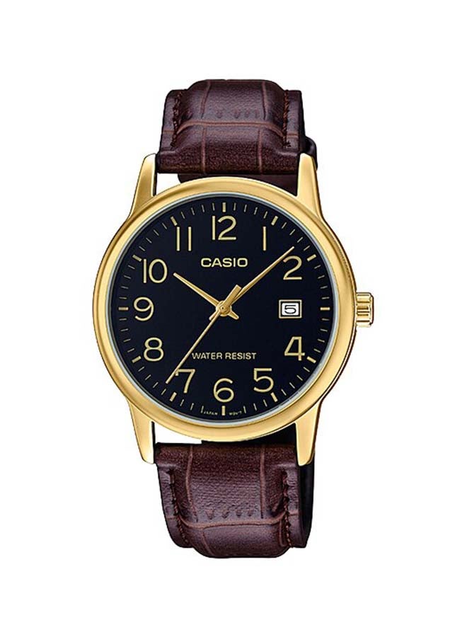 CASIO Men's Men's Leather Analog Watch MTP-V002GL-1B - 37 mm - Image 1