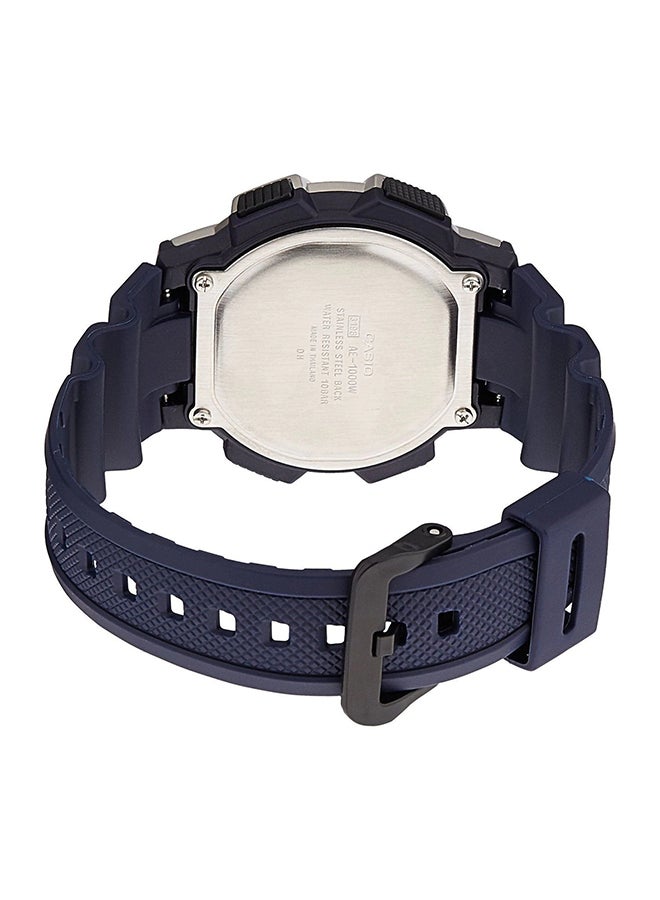 كاسيو ساعة يد رقمية بسوار من الراتينج مقاومة للماء من سلسلة يوث طراز AE-1000W-2AV - قياس 44 مم - لون أزرق للرجال - Image 2
