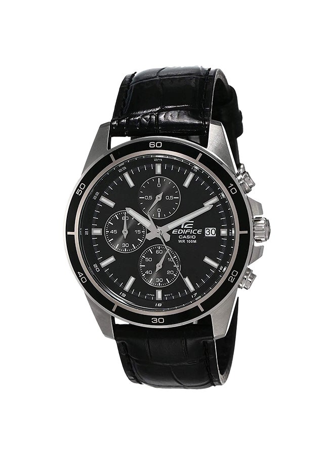 CASIO Men's Edifice Water Resistant Leather Chronograph Watch EFR-526L-1AVUDF - Image 1