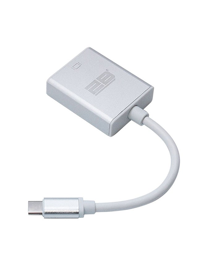 2B Converter Type C Male To VGA Female Cable Silver - Image 1