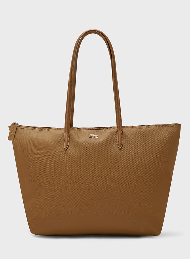 لاكوست حقيبة كونسيبت مع اليد الواسعة بني - Image 1