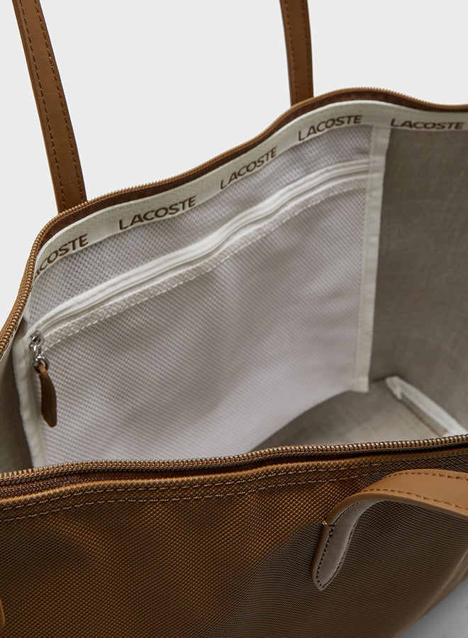 لاكوست حقيبة كونسيبت مع اليد الواسعة بني - Image 4