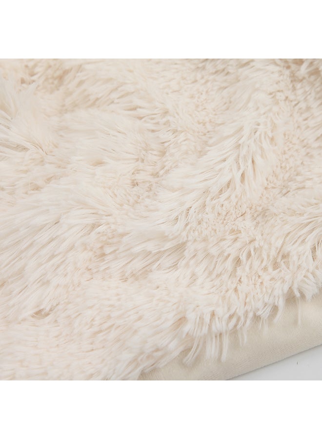 Couch Long Fur Throw Blanket polyester White 28X7X23inch  - Image 2
