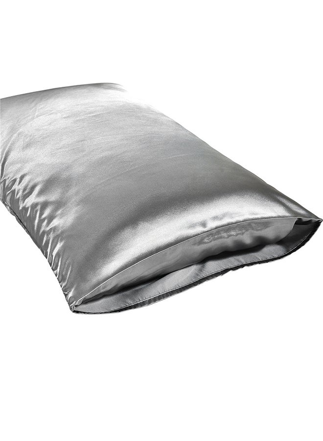 طقم وسادات مقاس كوين مكون من قطعتين بوليستر رمادي 20x30بوصة  - Image 3