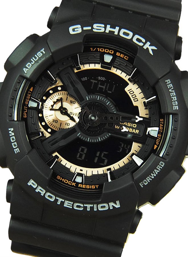 جي شوك ساعة يد بعقارب/ساعة يد كوارتز رقمية بسوار من المطاط مقاومة للماء طراز GA-110RG-1ADR للرجال - Image 3
